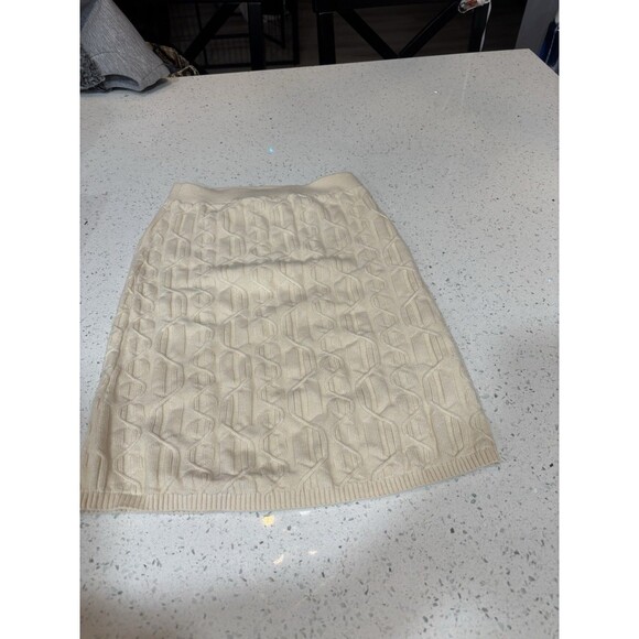 Free People Ivory Cable Knit Mini Skirt Small Preowned Winter Skirt - Picture 2 of 7